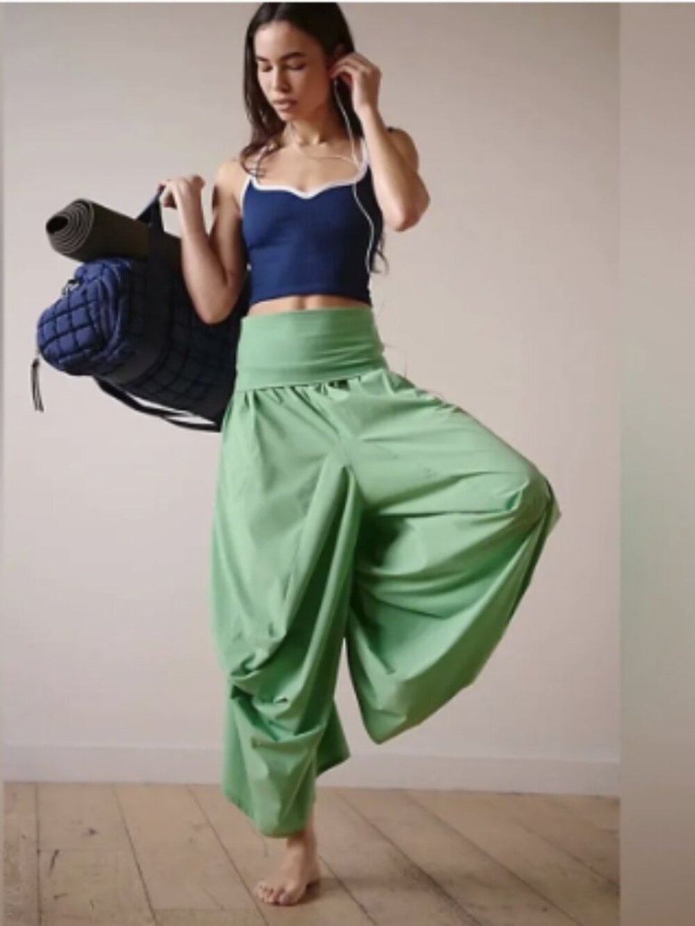 FP Movement Way Back Convertible One Piece Strapless Jumpsuit Pants Green S - Picture 2 of 13